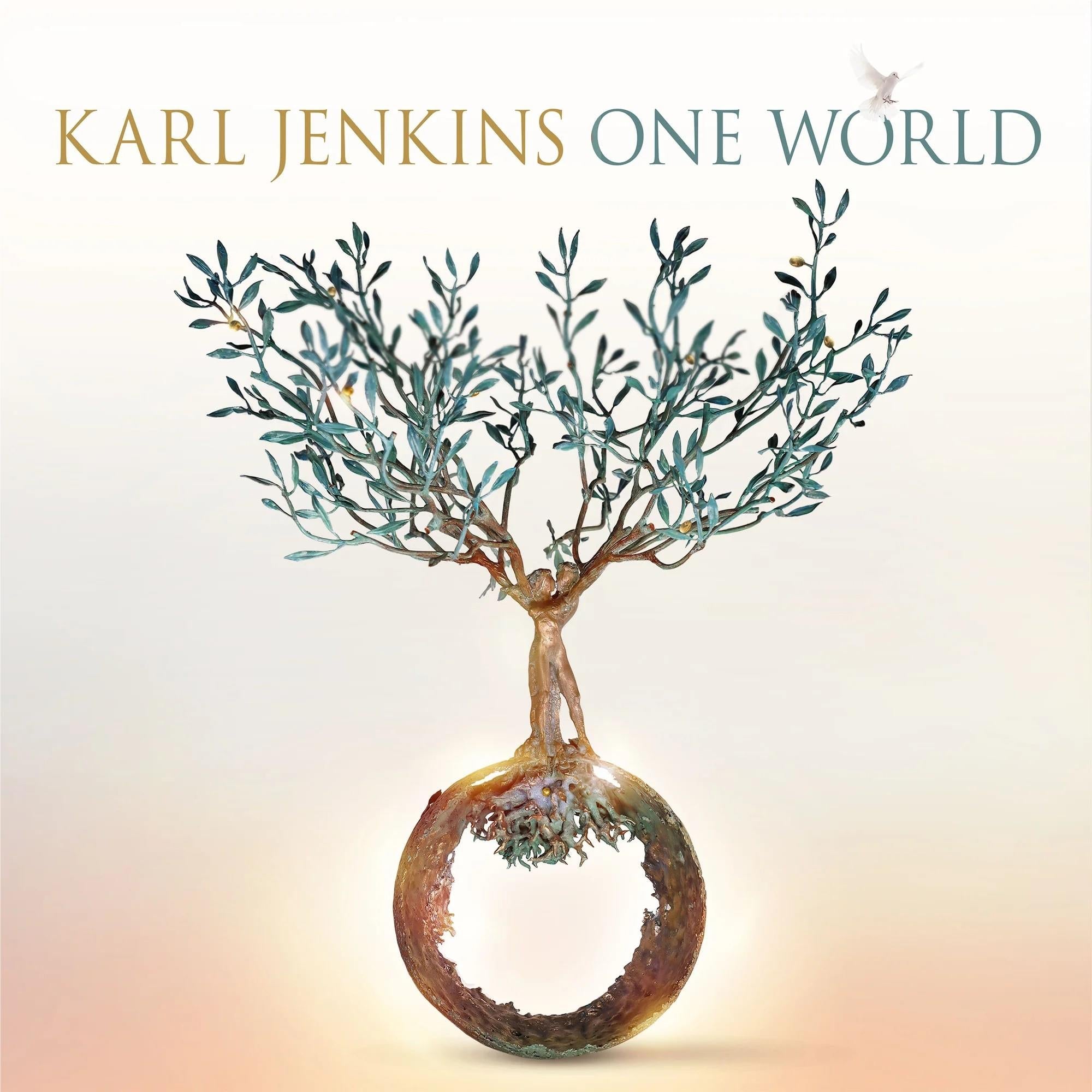 Karl Jenkins One World globe artwork with leafy tree illustration