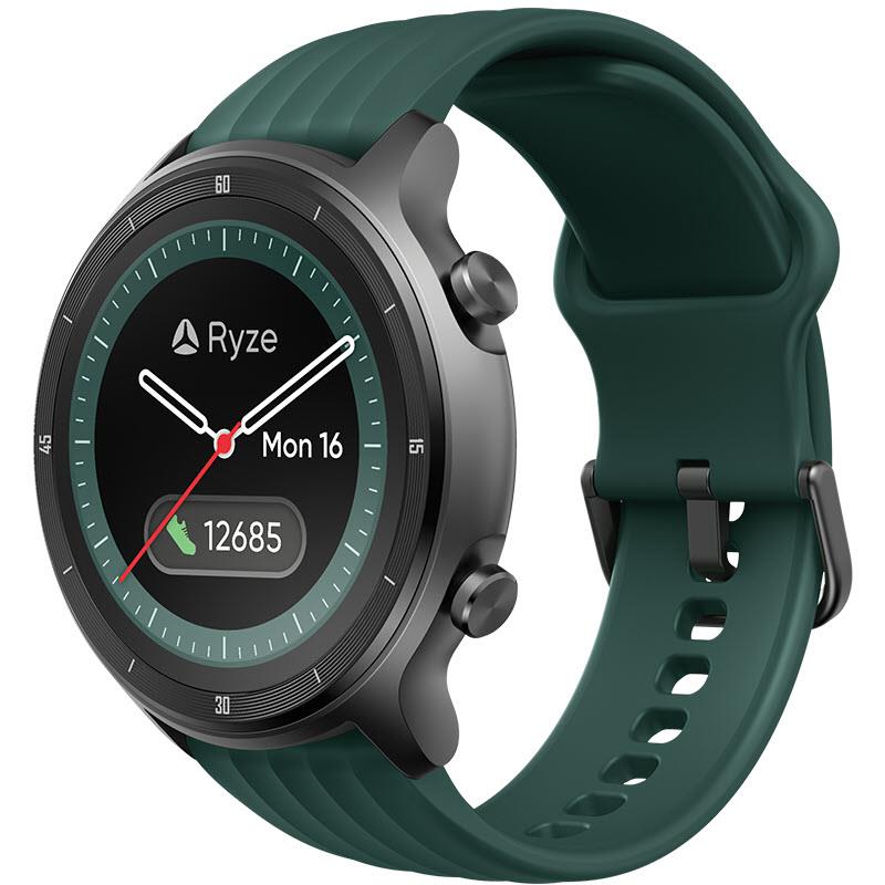 Ryze Flex Fitness & Wellbeing Smart Watch (Dark Grey/Black)