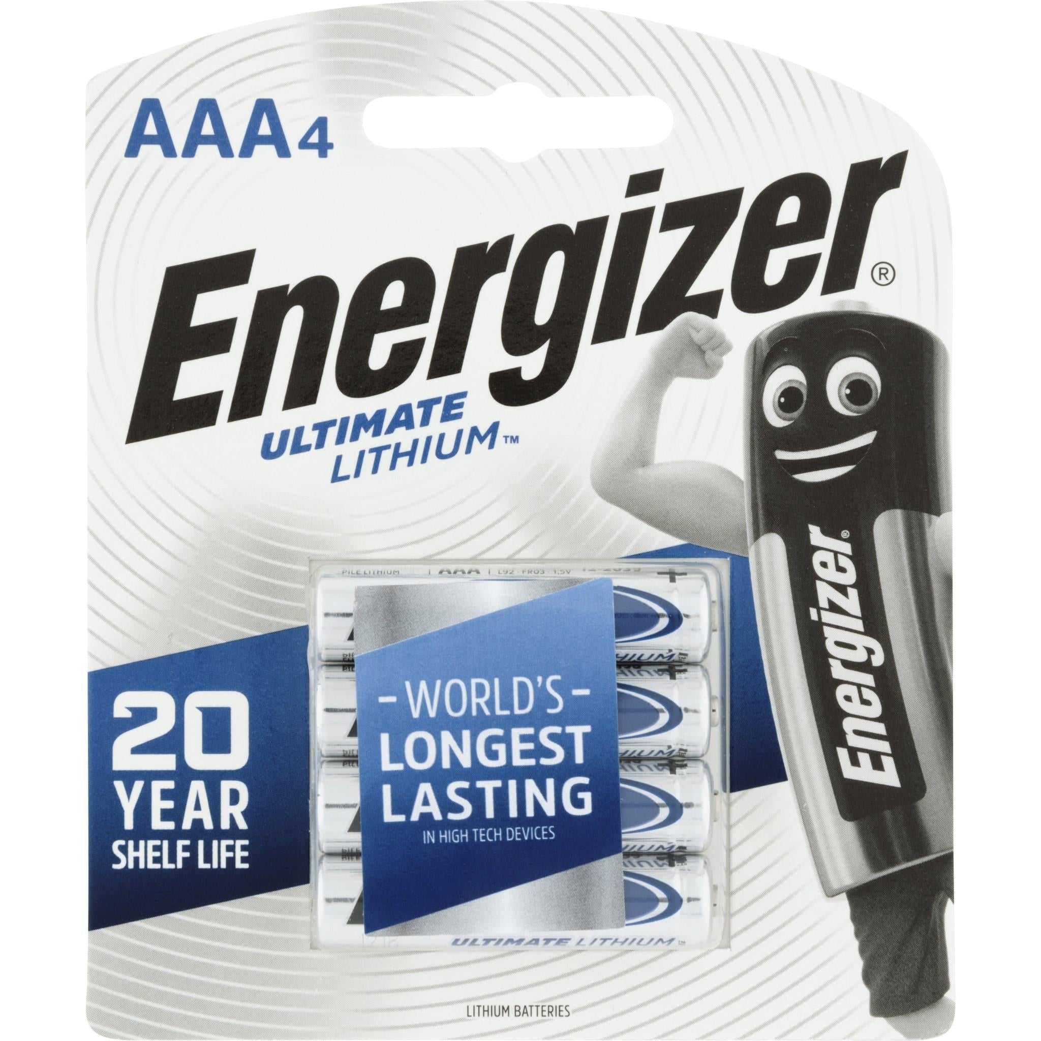 Energizer Lithium AAA Batteries (4 Pack)