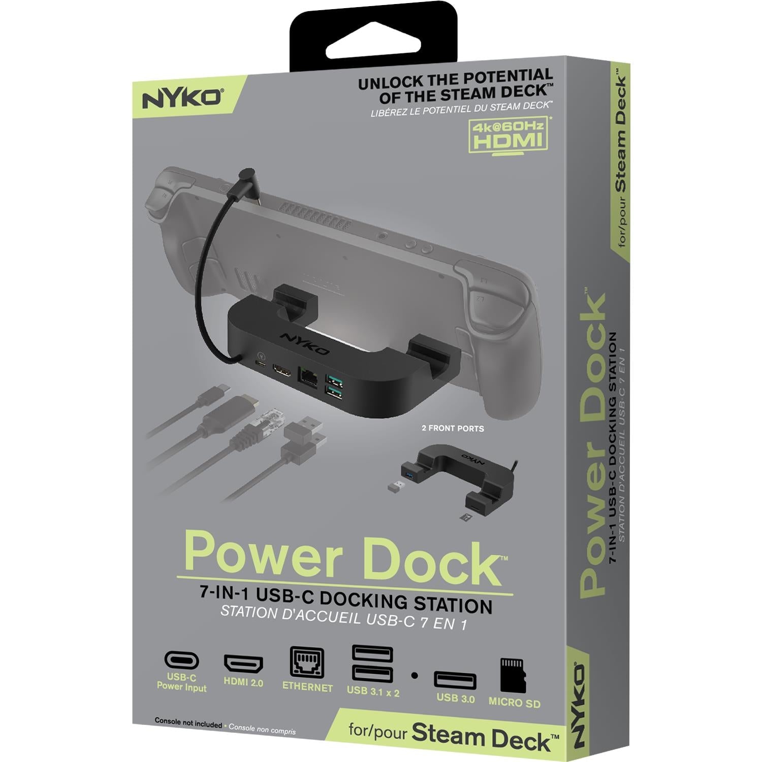 Nyko Steam Deck Power Dock 7-in-1 USB-C hub and stand in black - Electronic Gaming Accessories at Tech Supply Shed NZ