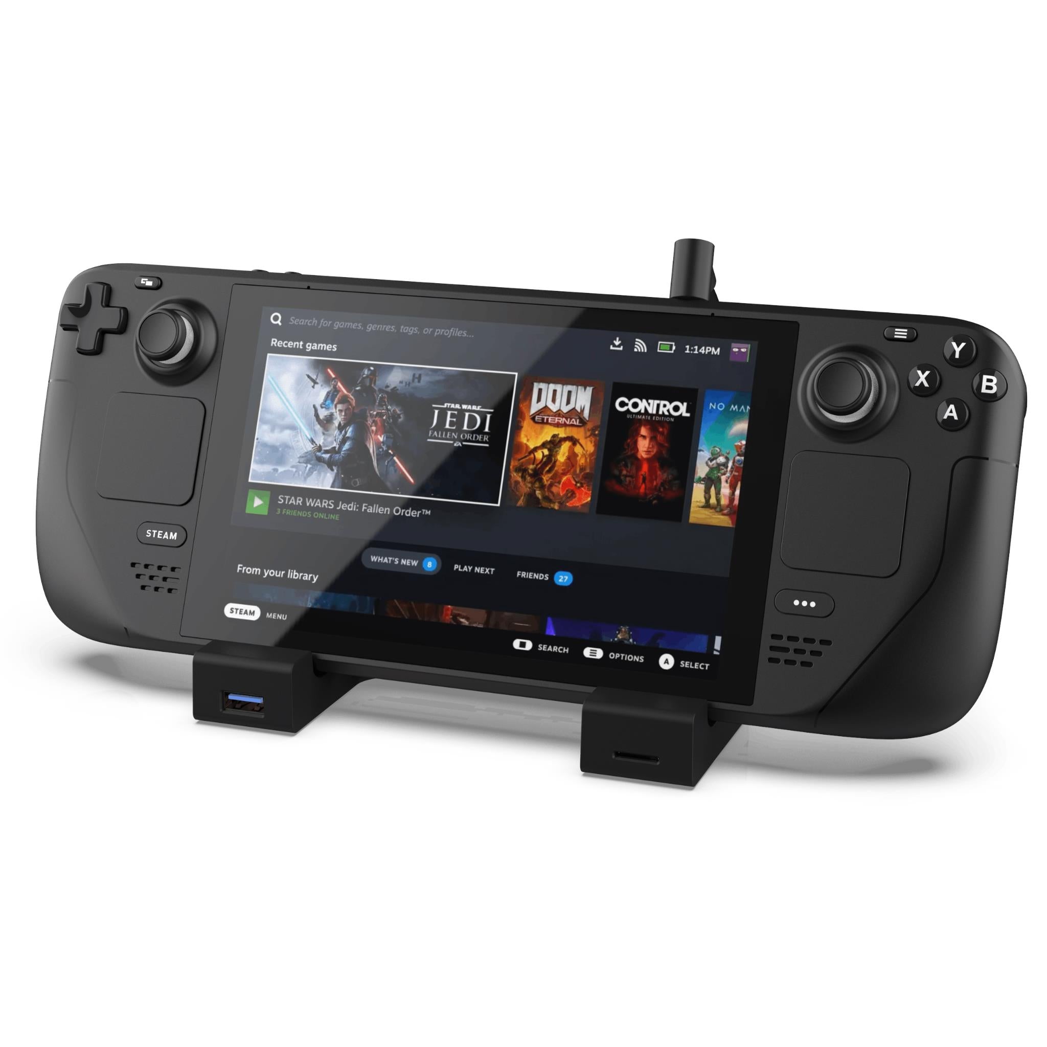 Nyko Steam Deck Power Dock 7-in-1 USB-C hub and stand in black, image 3 - Electronic Gaming Accessories at Tech Supply Shed NZ