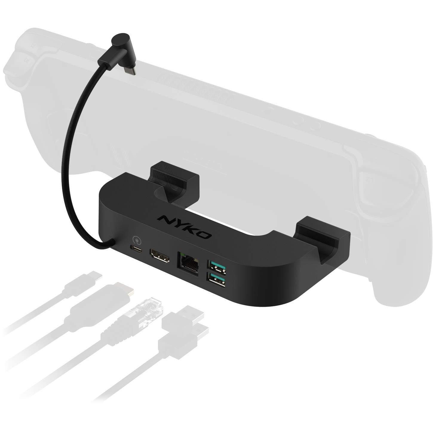 Nyko Steam Deck Power Dock 7-in-1 USB-C hub and stand in black, image 4 - Electronic Gaming Accessories at Tech Supply Shed NZ
