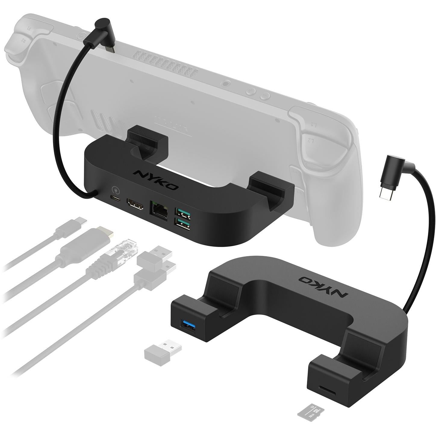Nyko Steam Deck Power Dock 7-in-1 USB-C hub and stand in black, image 5 - Electronic Gaming Accessories at Tech Supply Shed NZ