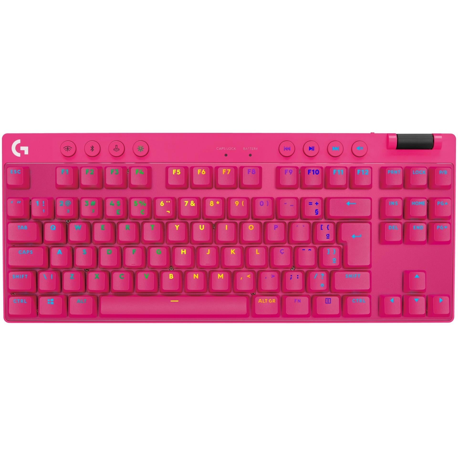 Logitech G PRO X TKL LIGHTSPEED Gaming Keyboard (Magenta)
