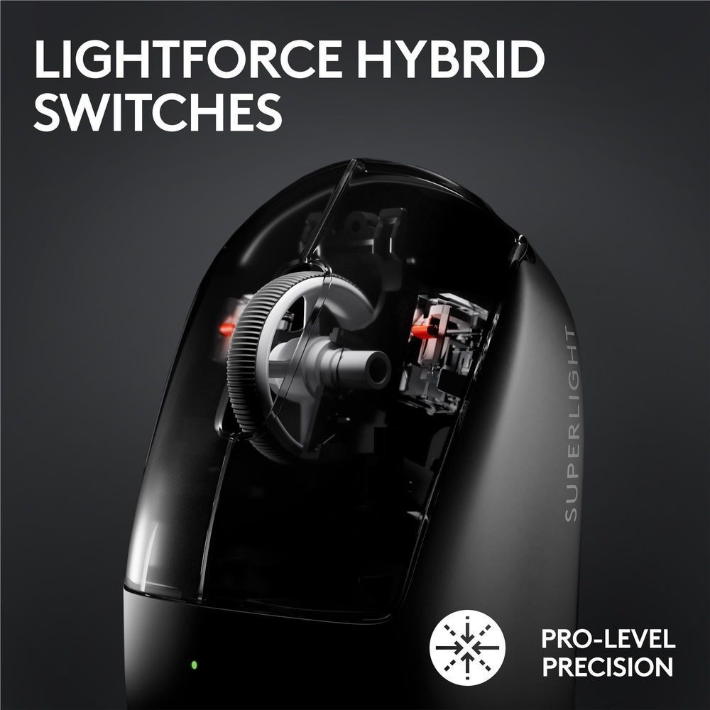 Black gaming mouse underside with exposed internal components