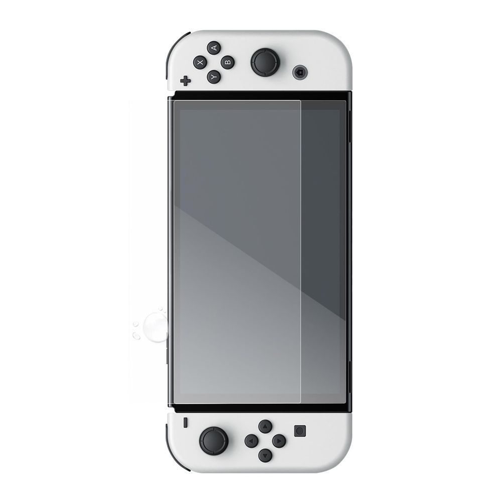 Screen protector applied to a Nintendo Switch handheld display