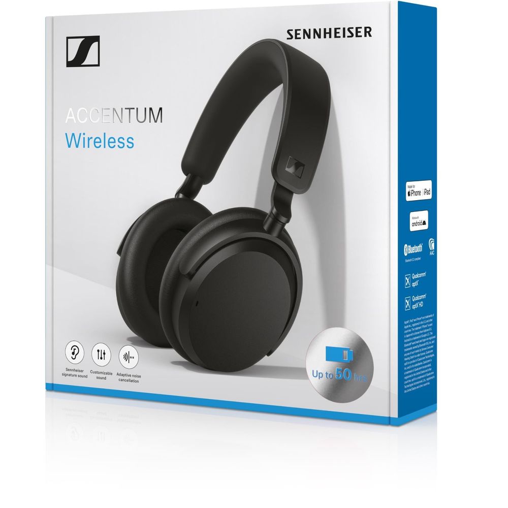 Sennheiser ACCENTUM Wireless Noise Cancelling Over-ear Headphones (Black)