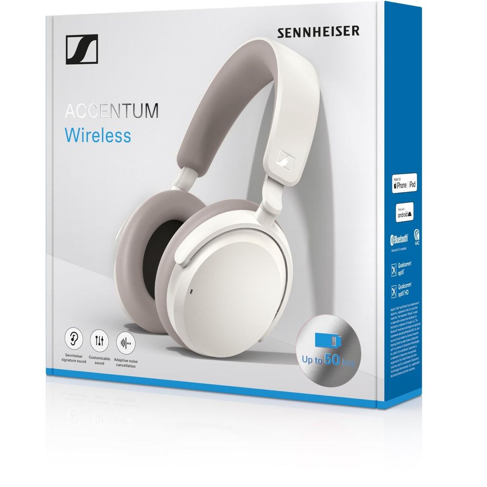 Sennheiser ACCENTUM Wireless Noise Cancelling Over-ear Headphones (White)