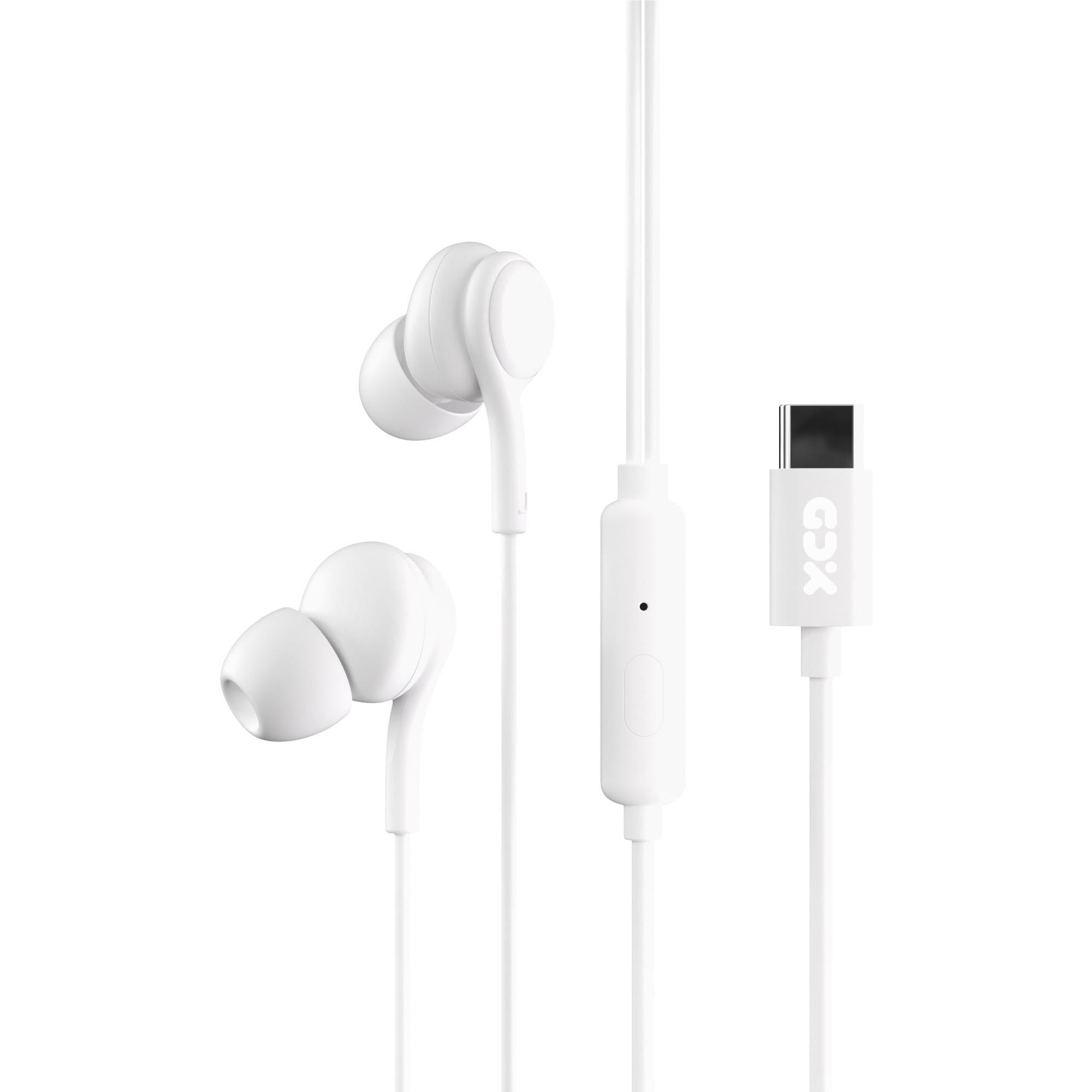 XCD USB-C Wired In-Ear with Mic Headphones (White)