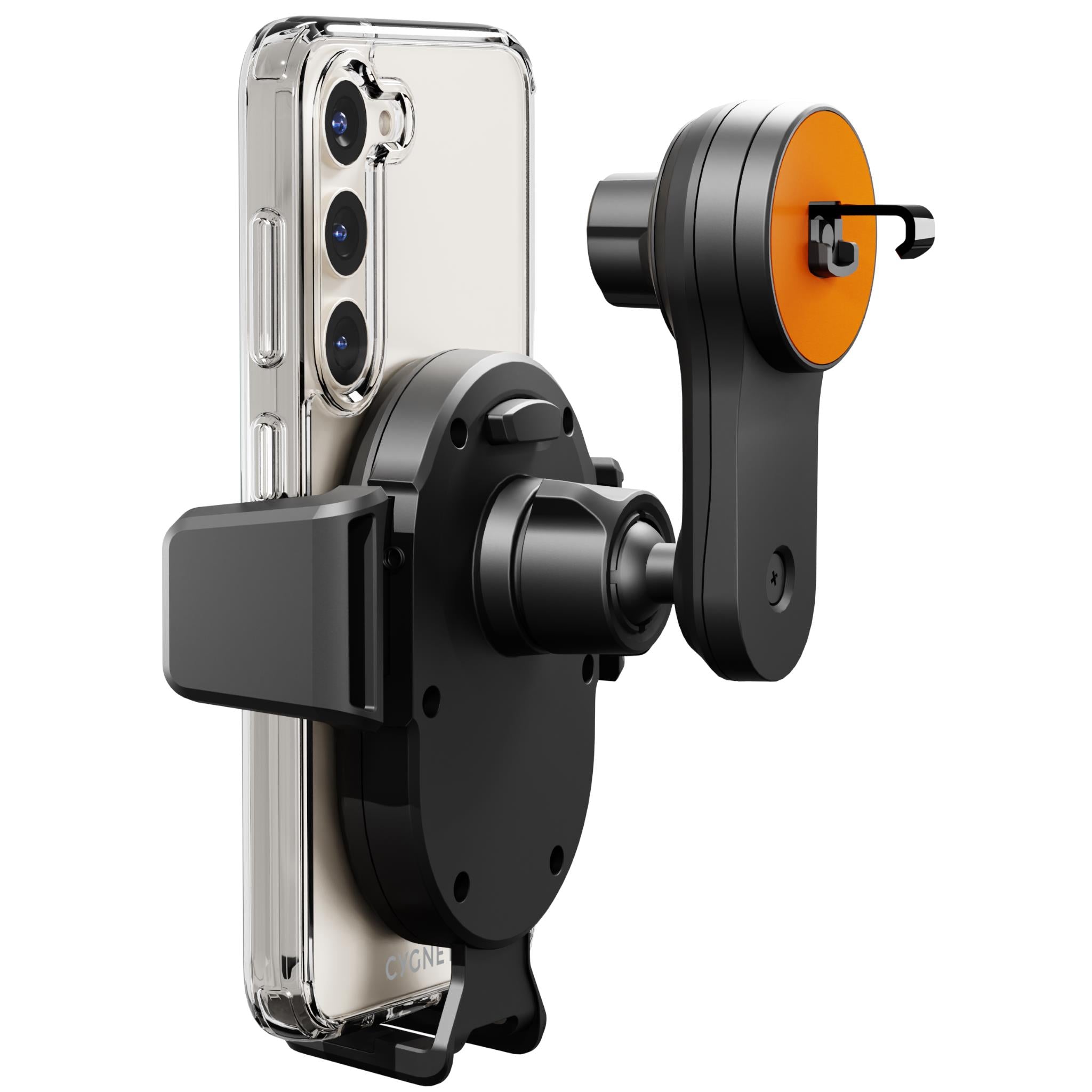Cygnett EasyMount universal car air vent phone holder in black, image 2 - Phone Holders & Mounts at Tech Supply Shed NZ