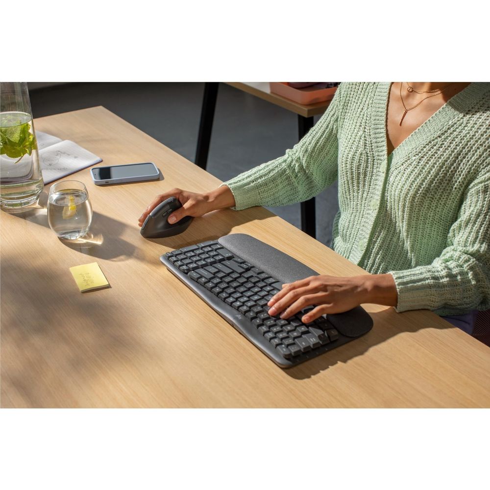 Logitech Wave Keys Wireless Ergonomic Keyboard (Graphite)