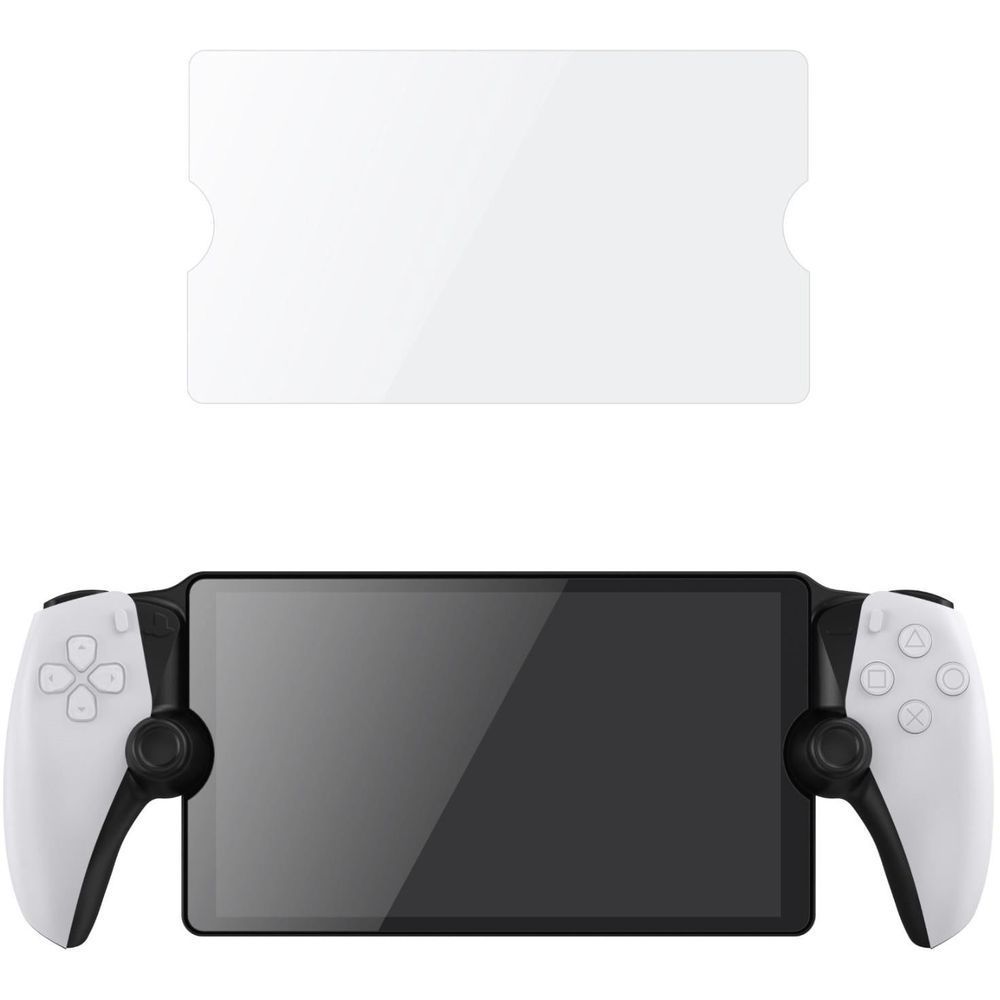 Screen protector applied on PlayStation Portal display, device controls visible