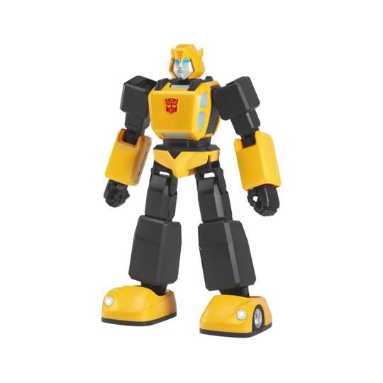 Bumblebee transformer robot collectible, front view, yellow chest and black legs