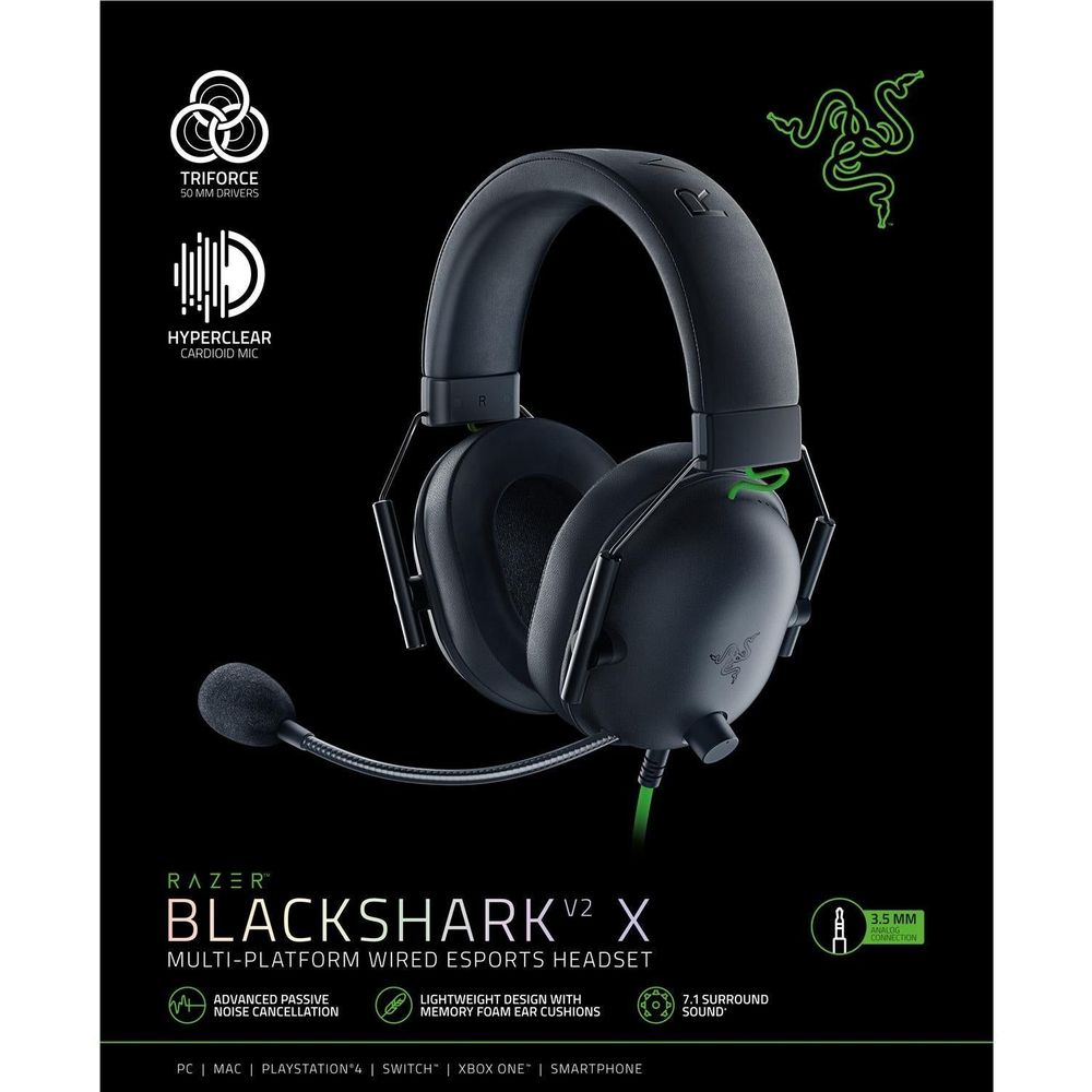 Razer BlackShark V2 X Wired Esports Headset (Black)