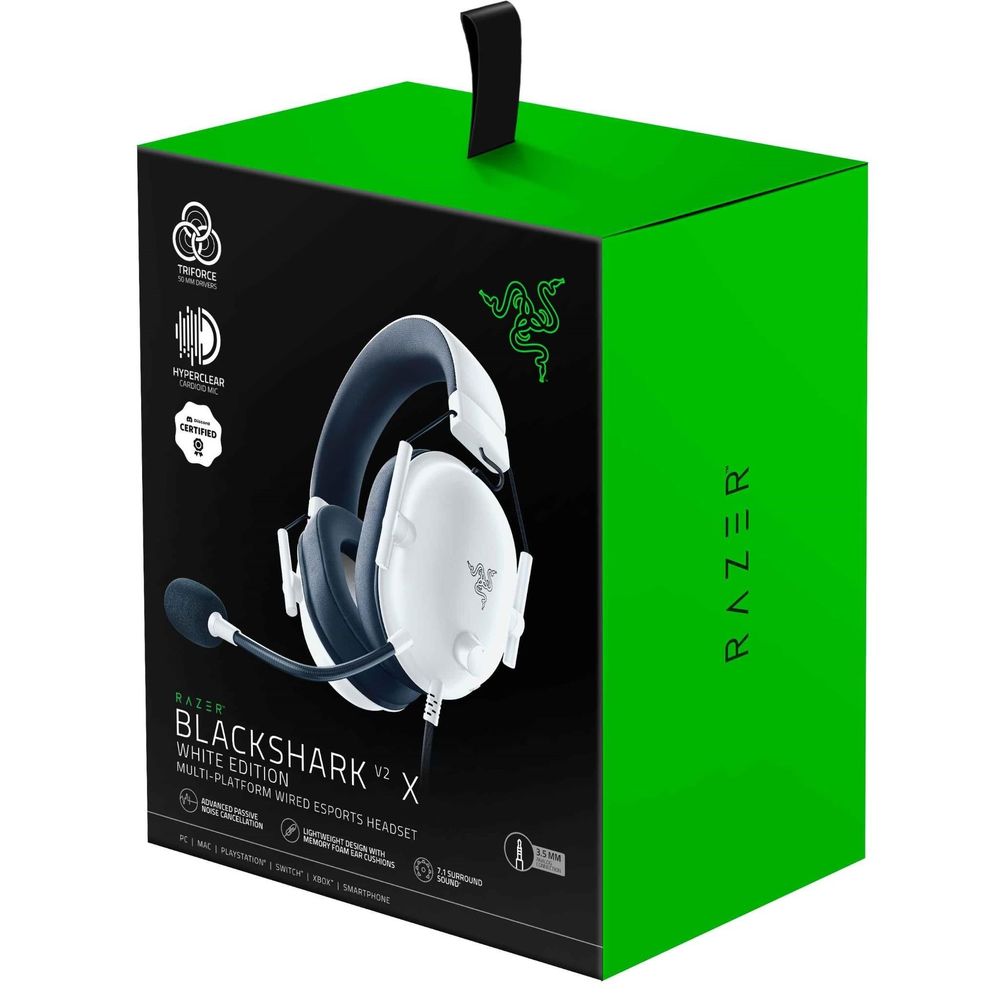 Razer BlackShark V2 X Wired Gaming Headset (White)