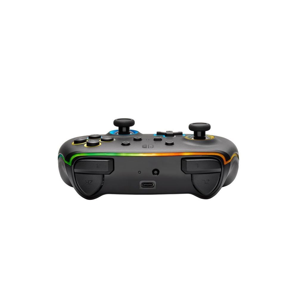 Wireless game controller top view with analog sticks, triggers, and side ports