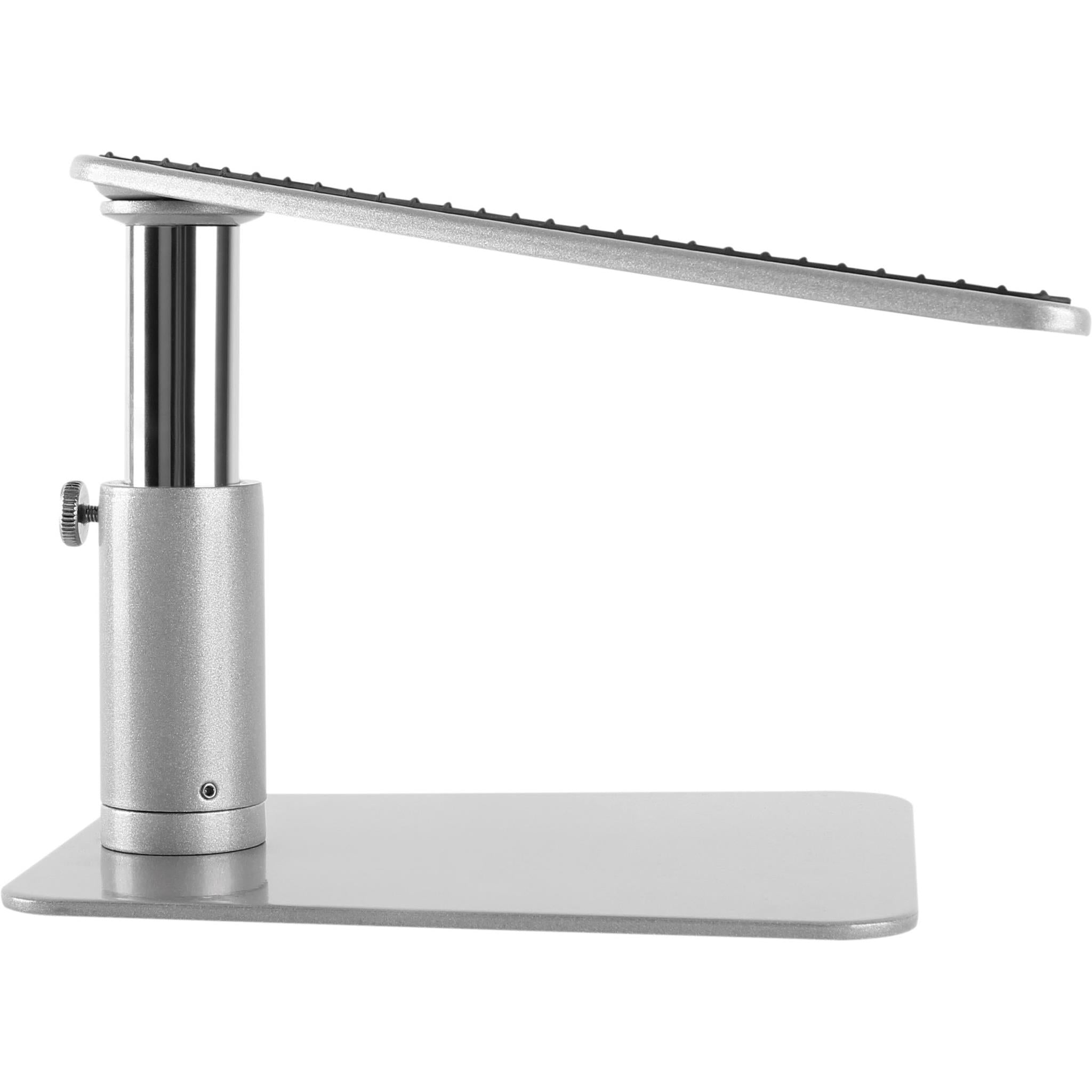 Bracom Deluxe adjustable desktop laptop riser in silver, image 2 - Laptop Accessories at Tech Supply Shed NZ