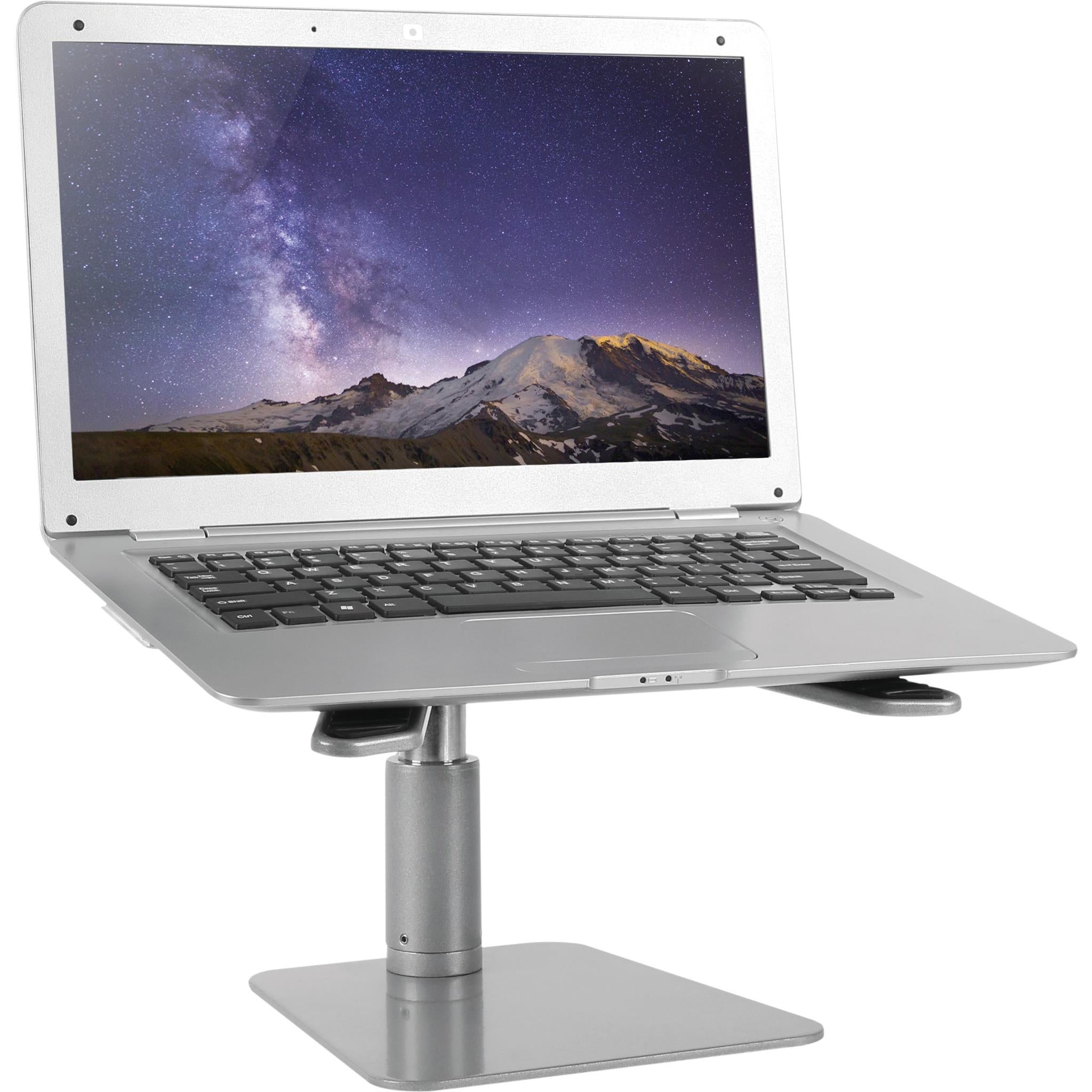 Bracom Deluxe adjustable desktop laptop riser in silver, image 5 - Laptop Accessories at Tech Supply Shed NZ