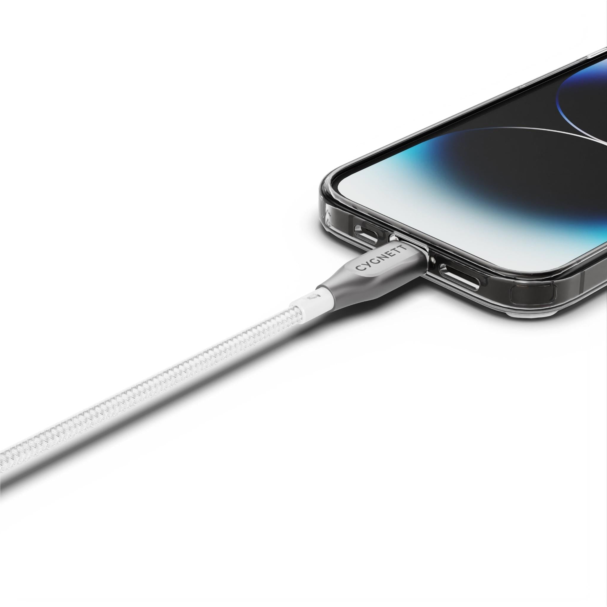 Cygnett Armoured Lightning to USB-C Cable [1m] (White)