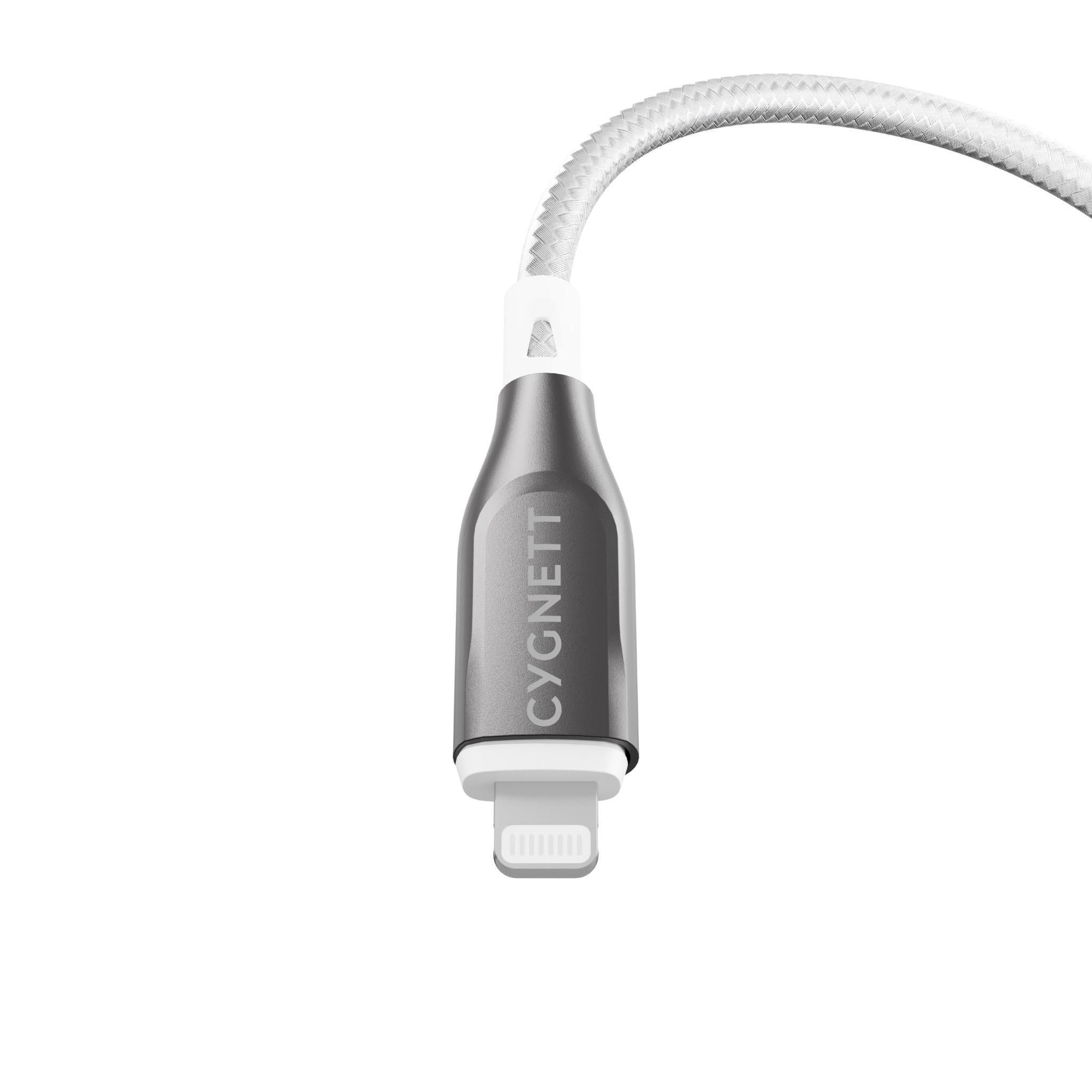 Cygnett Armoured Lightning to USB-C Cable [1m] (White)