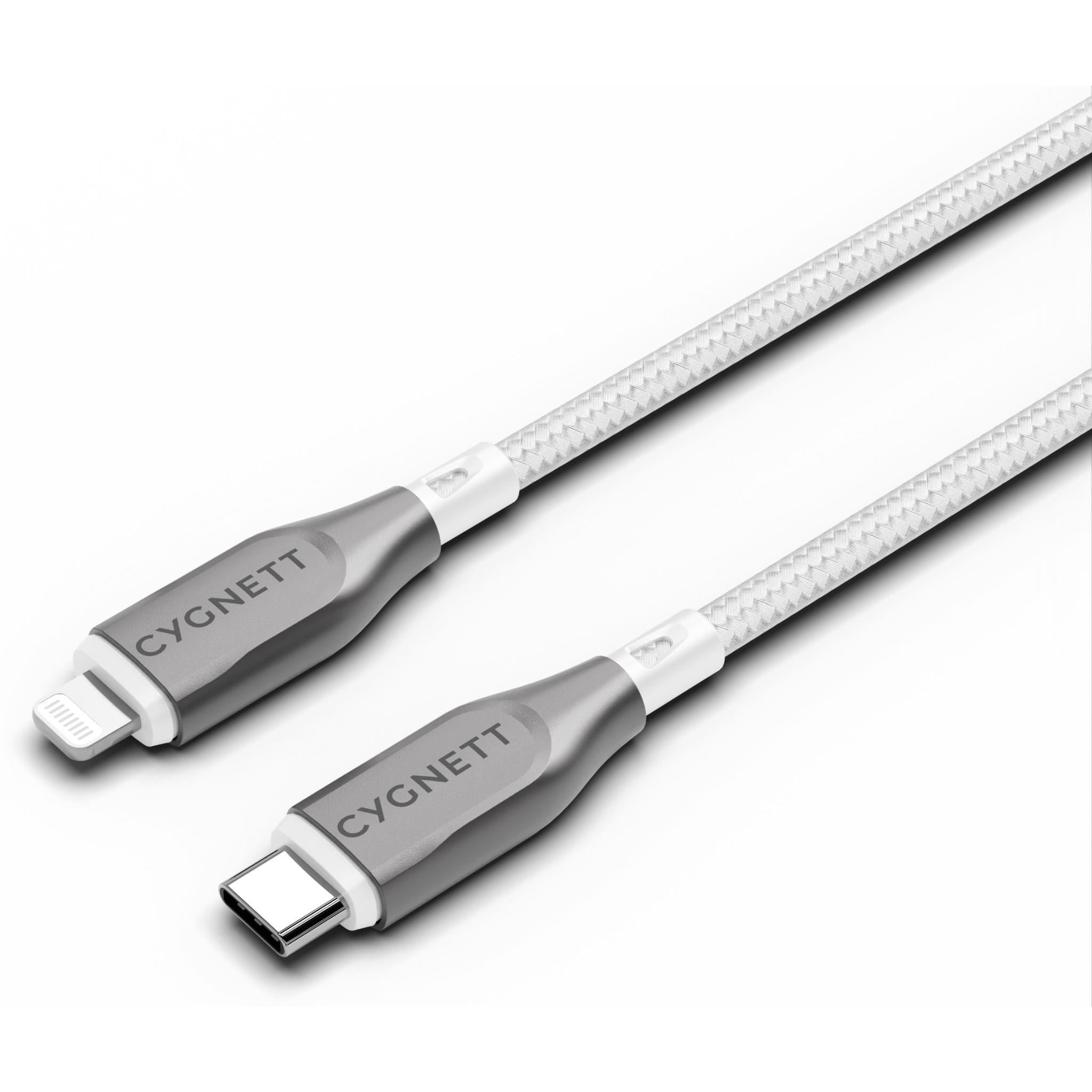 Cygnett Armoured Lightning to USB-C Cable [2m] (White)