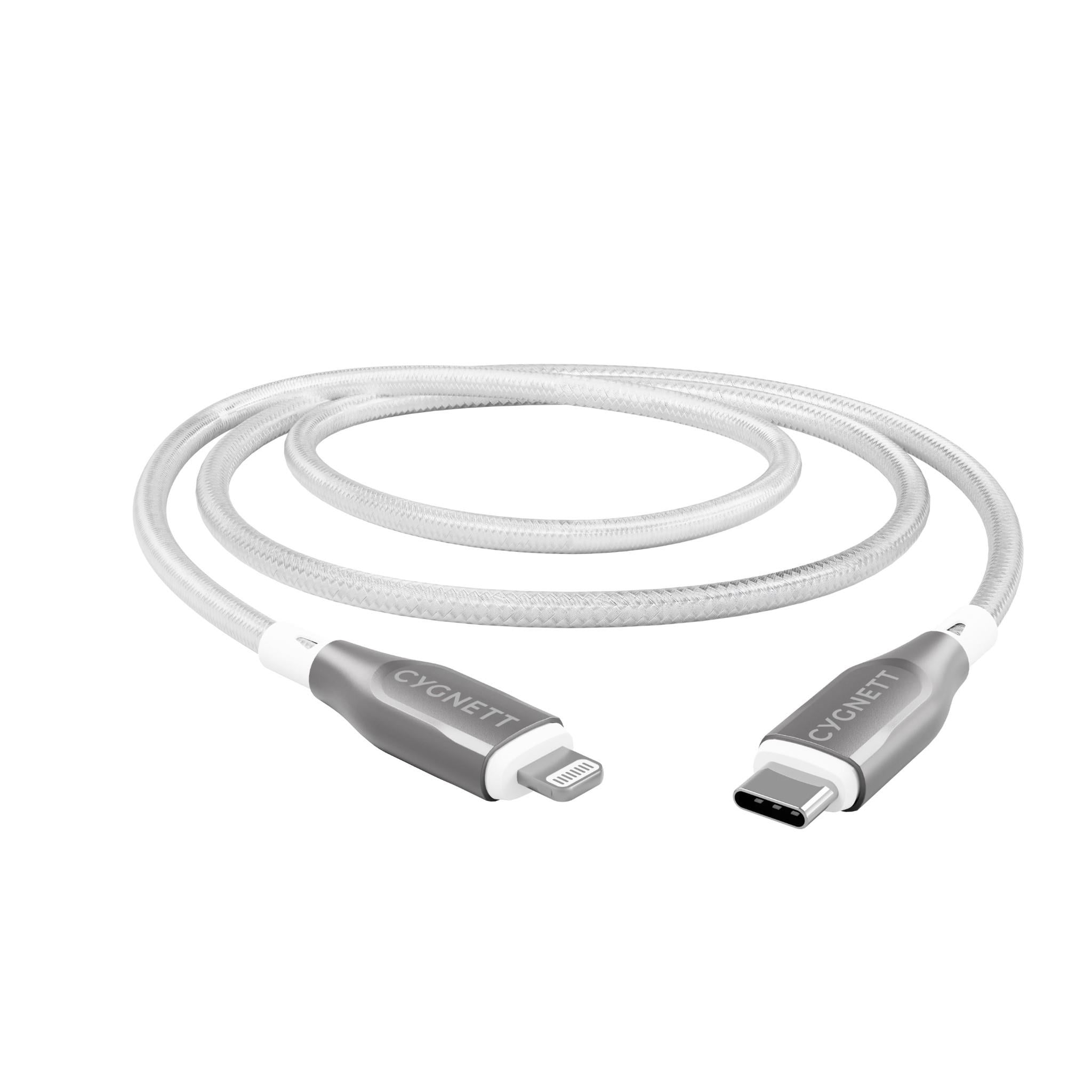 Cygnett Armoured Lightning to USB-C Cable [2m] (White)