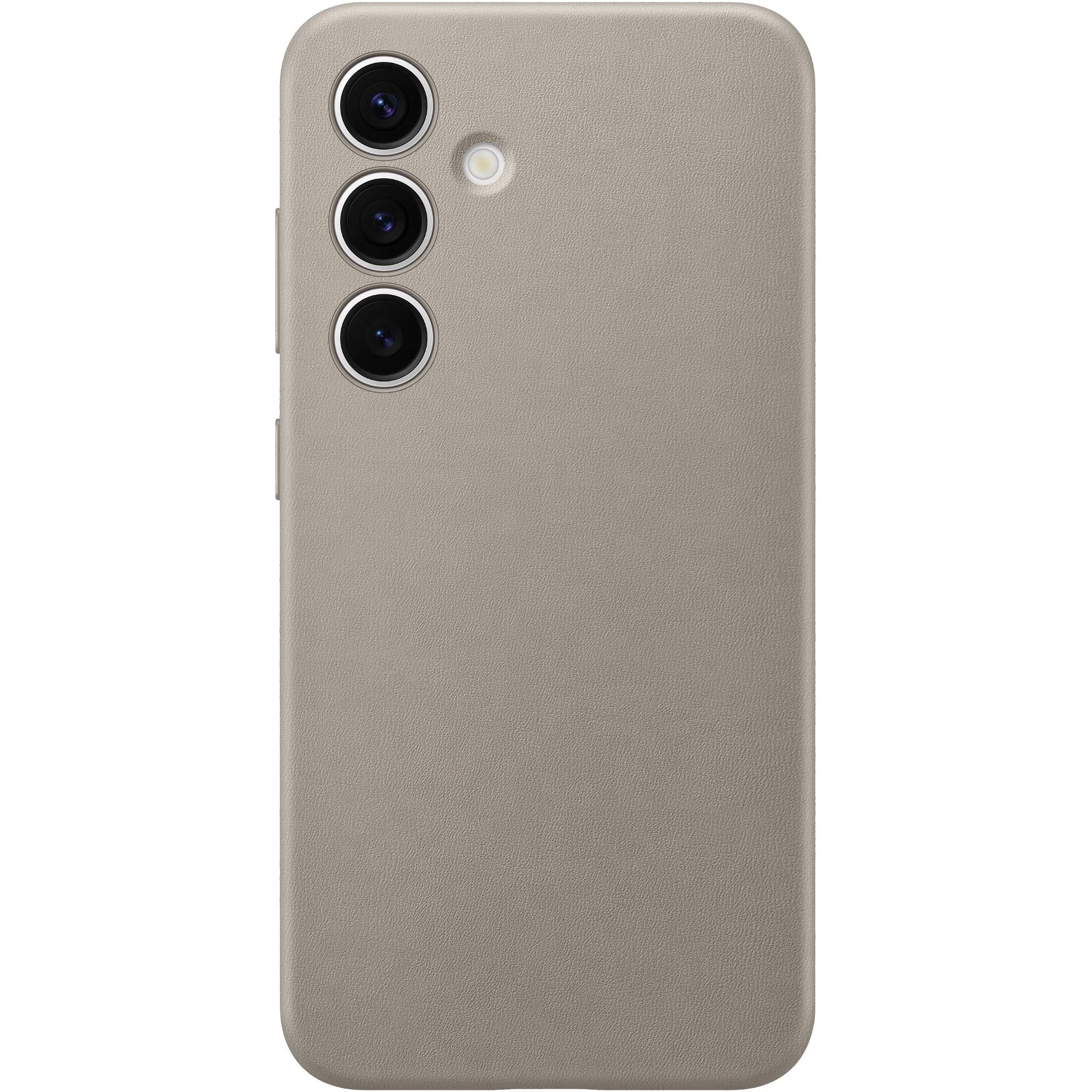 Samsung Faux Leather Case for Galaxy S24 (Taupe)
