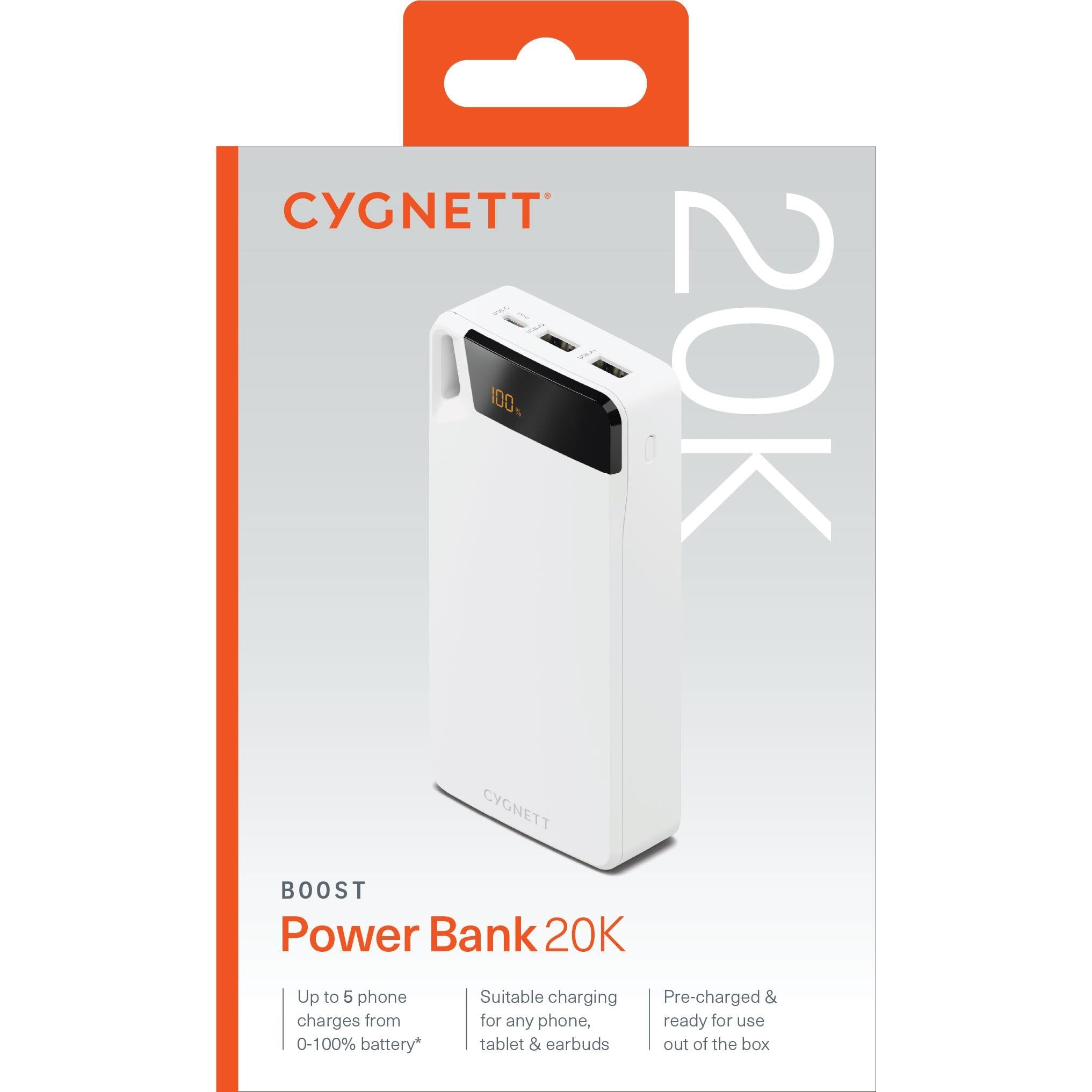 Cygnett Boost V4 Power Bank [20K] (White)