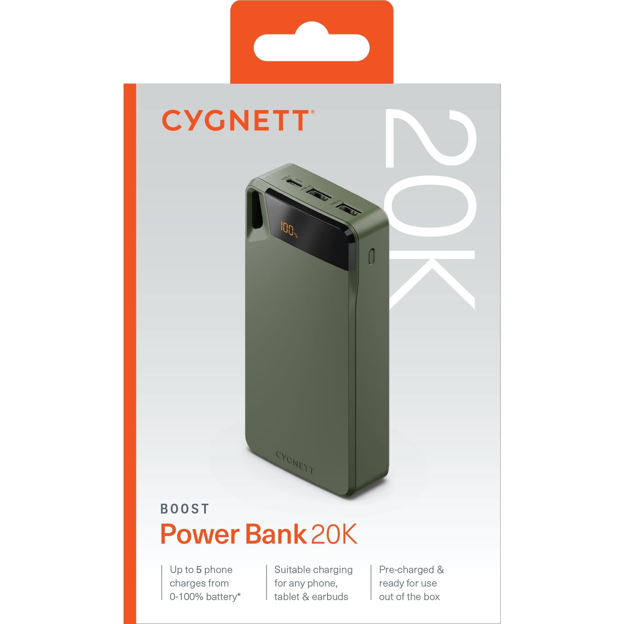 Cygnett Boost V4 Power Bank [20K] (Green)