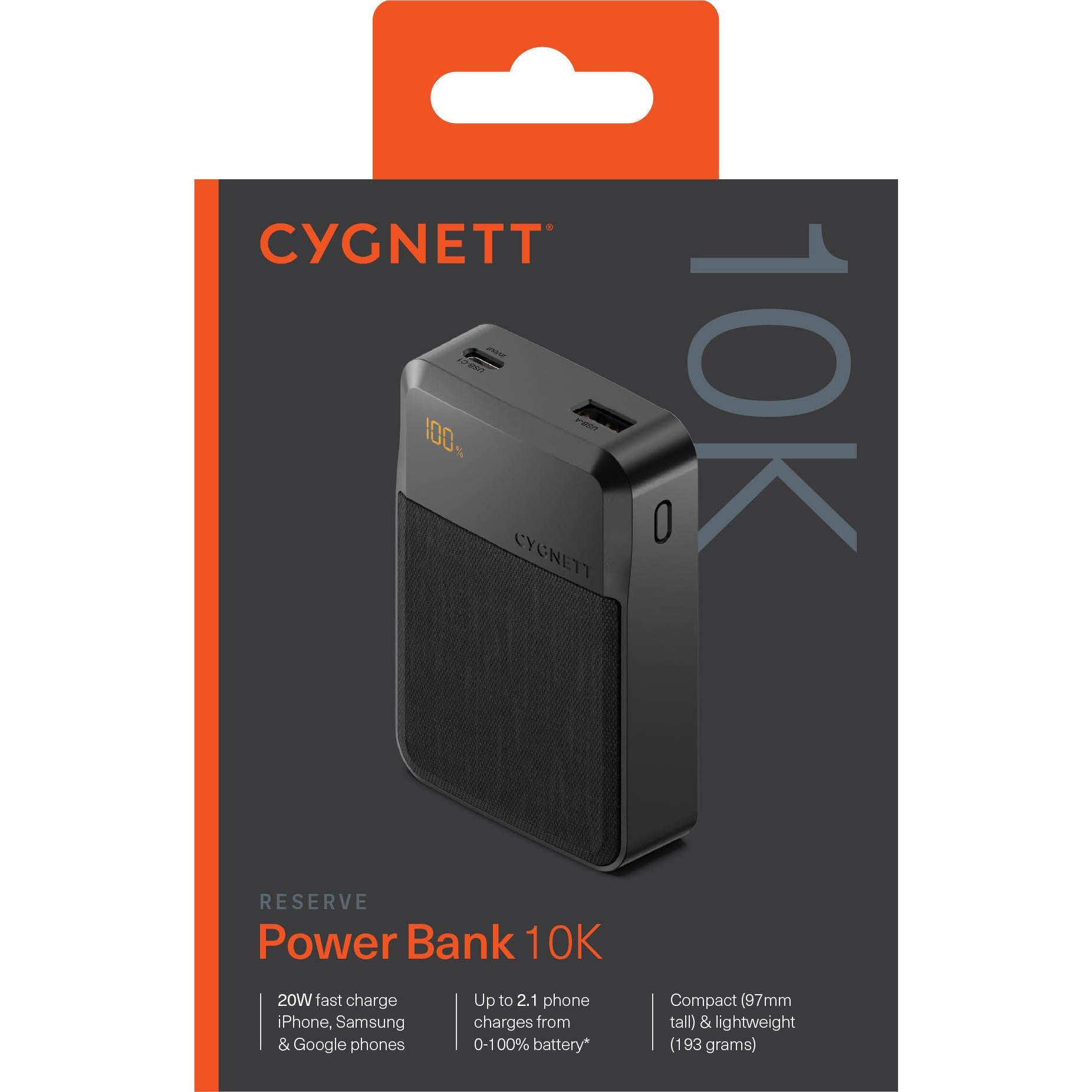 Cygnett Reserve Power Bank [10K] (Black)
