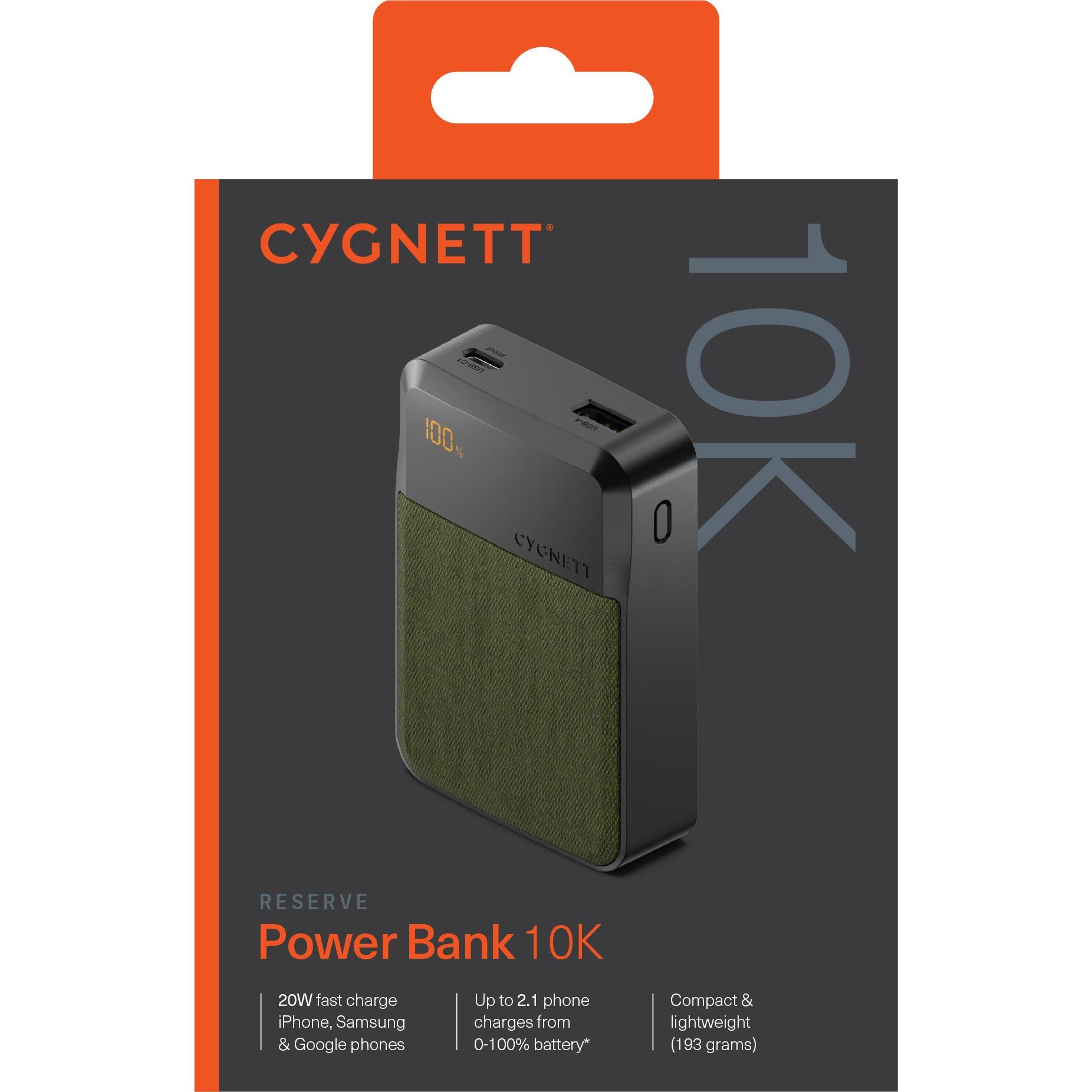 Cygnett Reserve Power Bank [10K] (Green)