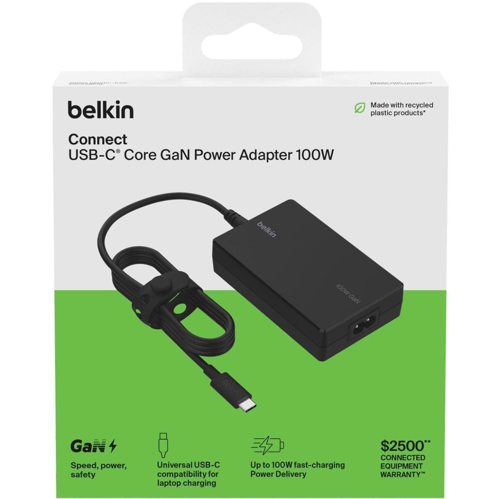 Retail box for Belkin Connect USB-C GaN power adapter with included cable