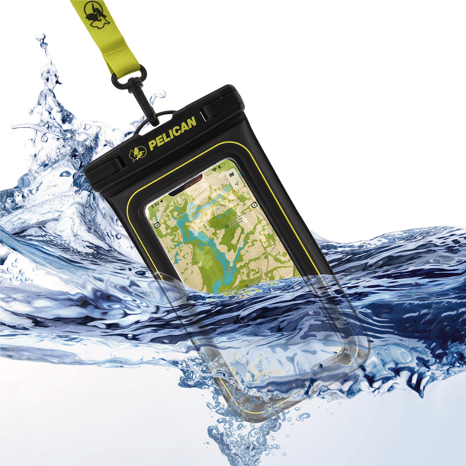 Pelican Marine Universal Floating Phone Pouch (Black/Neon Green)