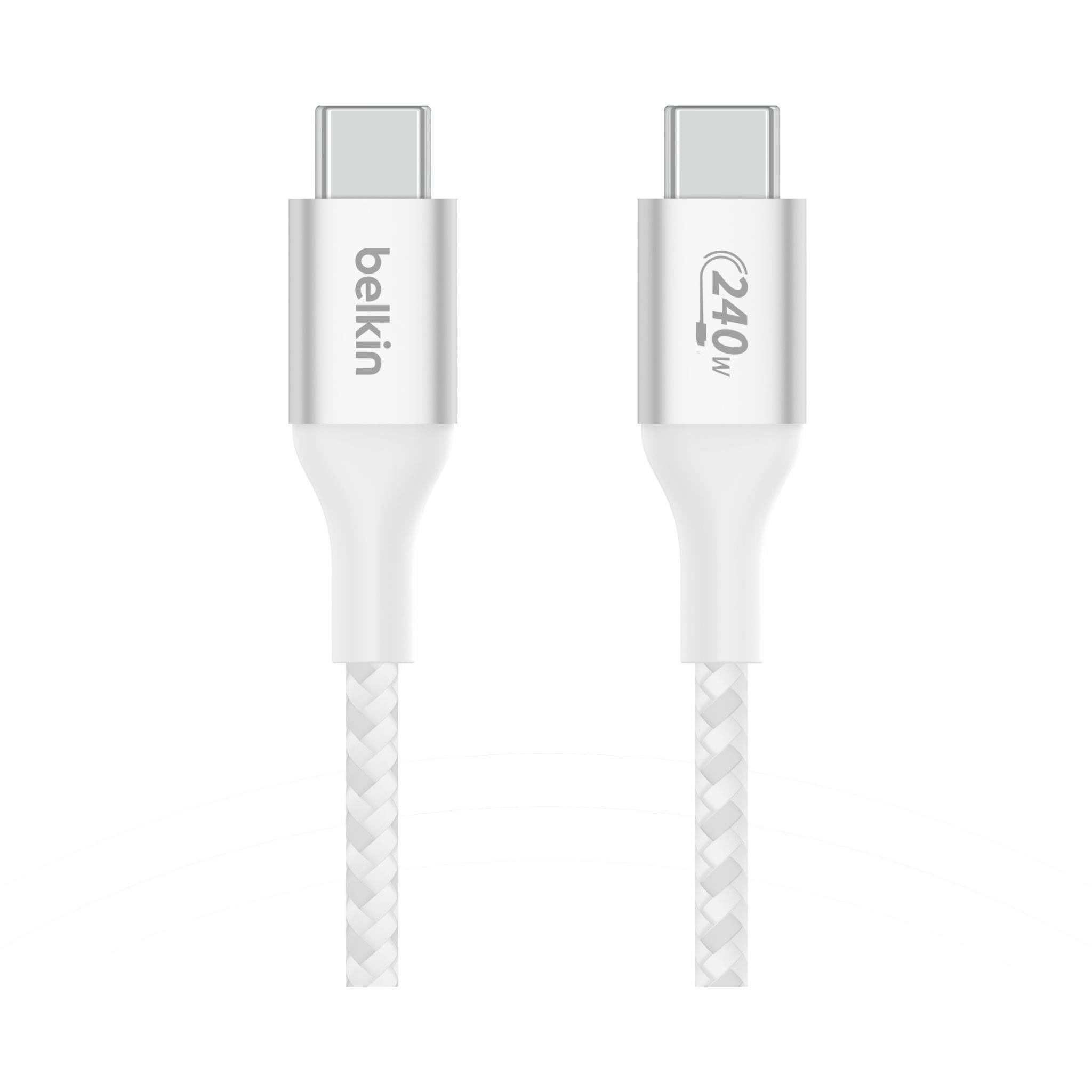 Belkin BoostCharge 240W Braided USB-C Cable (1m) [White]