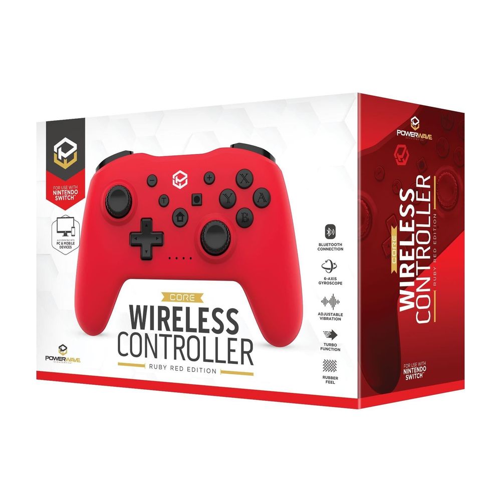 Powerwave Wireless Controller for Nintendo Switch (Ruby Red)