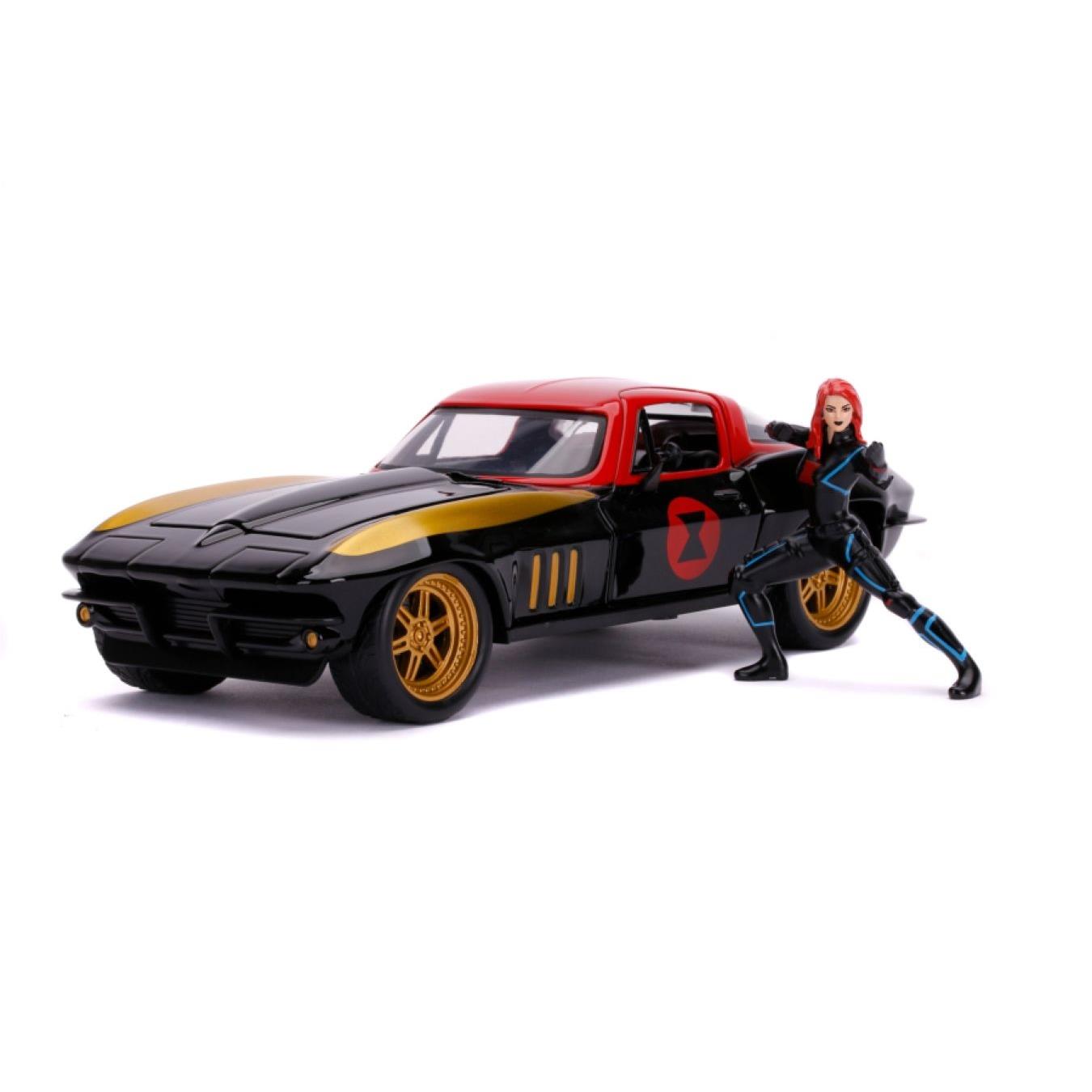 Avengers (Comics) - 1966 Chevy Corvette w/Black Widow 1:24 Scale Hollywood Ride