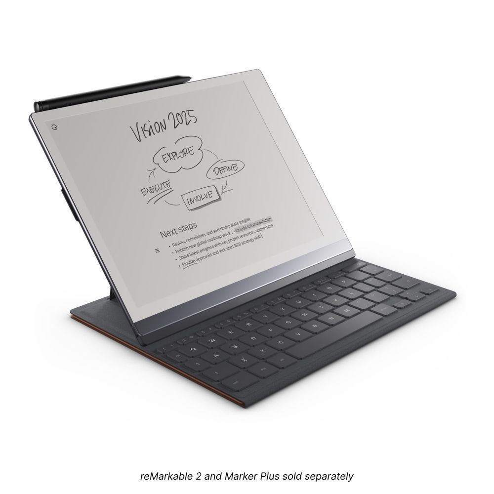 Sepia brown folio with stand and QWERTY keyboard for reMarkable