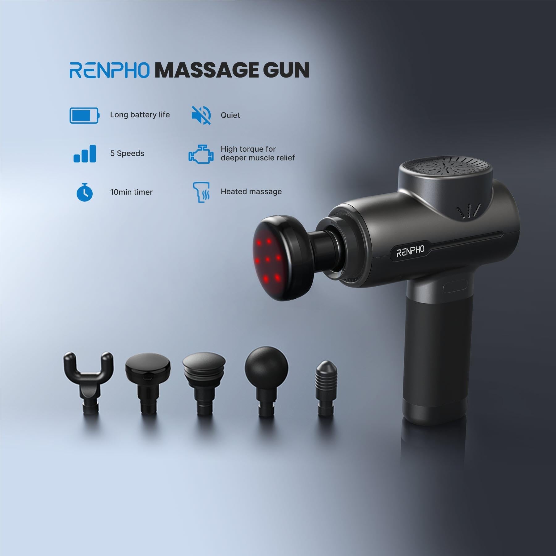 RENPHO R3 Massage Gun with Heat, Percussion Muscle Mini