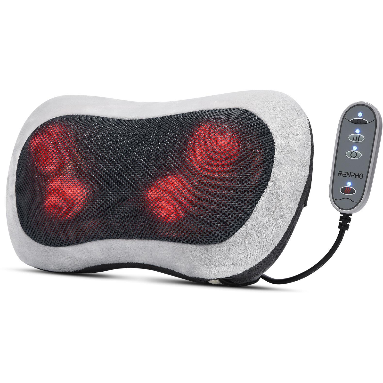 RENPHO Heated Massage Pillow with Remote Control