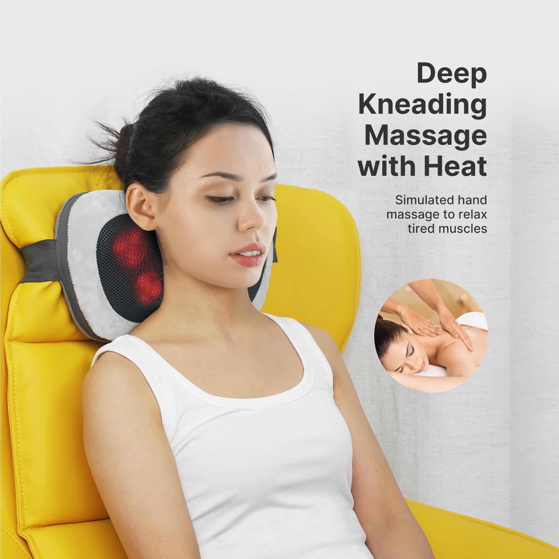 RENPHO Heated Massage Pillow with Remote Control