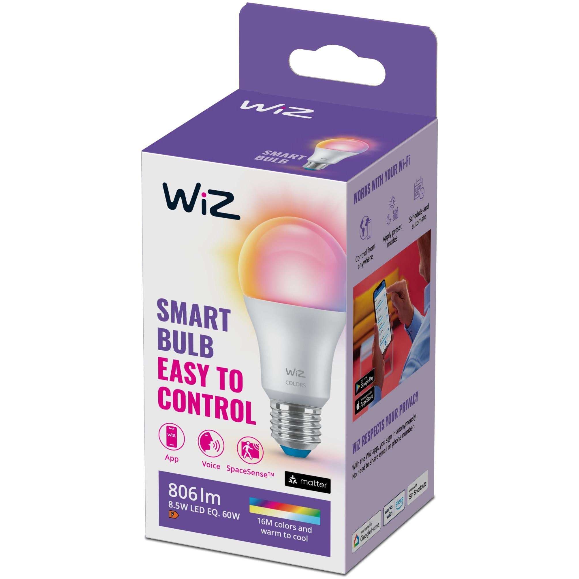 WiZ Colour A60 E27 Smart Bulb [Gen 2]