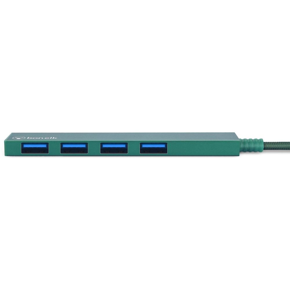 Bonelk Long-Life USB-A to 4 Port USB 3.0 Slim Hub (Green)