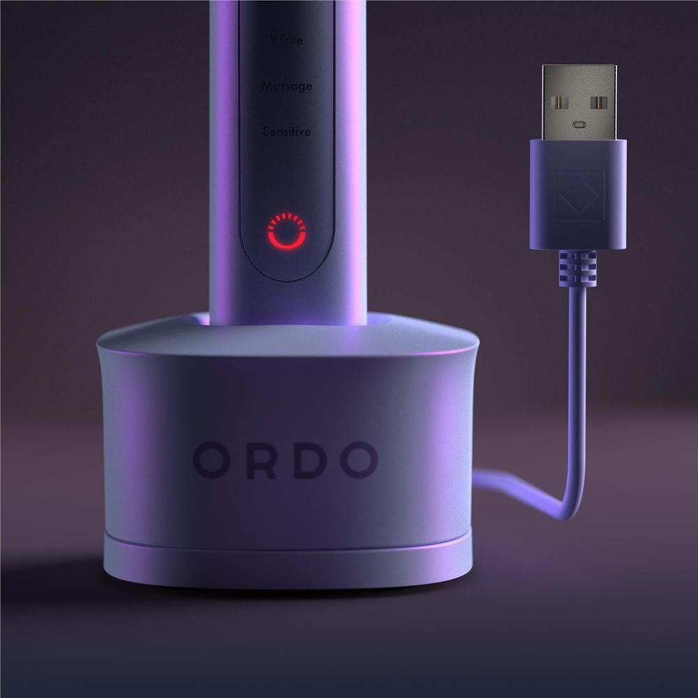 Ordo Sonic+ Electric Toothbrush & Charging Travel Case Bundle (Pearlescent Violet)