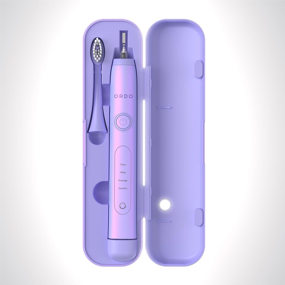 Ordo Sonic+ Electric Toothbrush & Charging Travel Case Bundle (Pearlescent Violet)