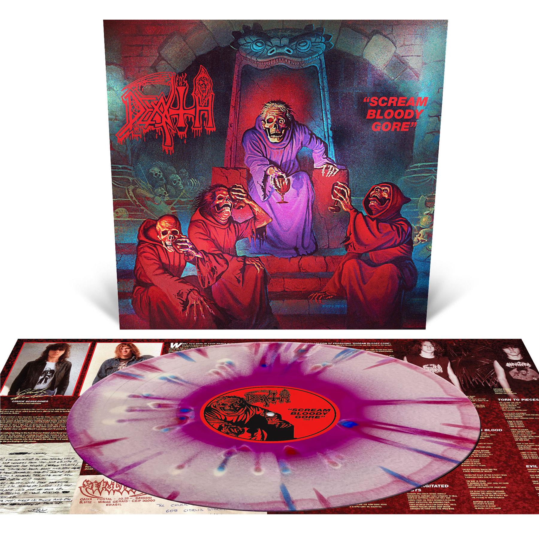 Scream Bloody Gore (Violet / White / Red Merge With Splatter Vinyl) - By: Death