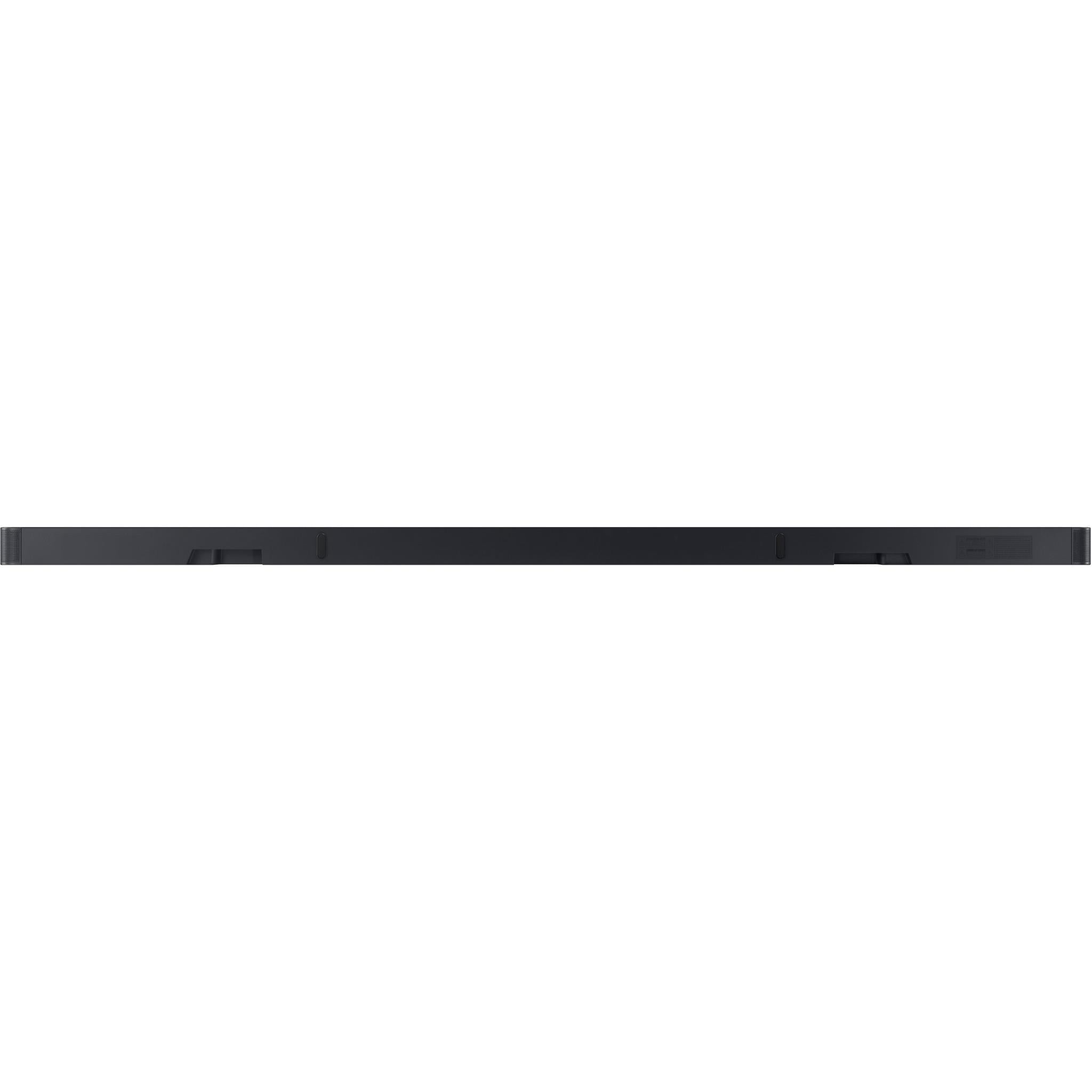 Soundbar underside with vents and panel detailing, black