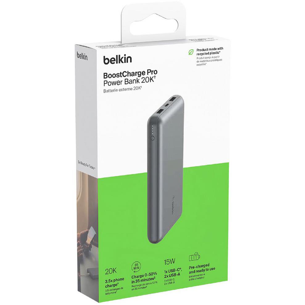 Belkin BoostUp Charge 20K USB-C power bank in space grey, image 2 - Power Banks at Tech Supply Shed NZ