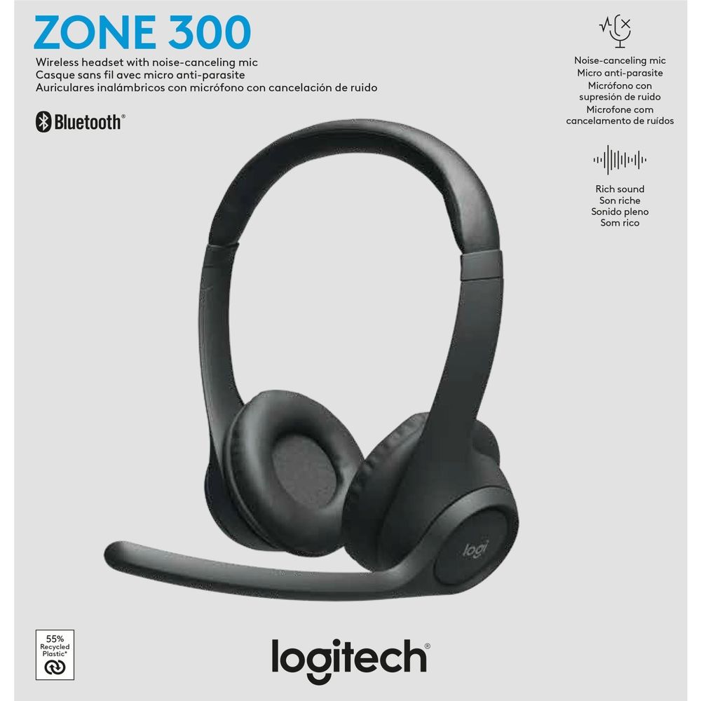 Logitech Zone 300 Wireless Headset (Graphite)