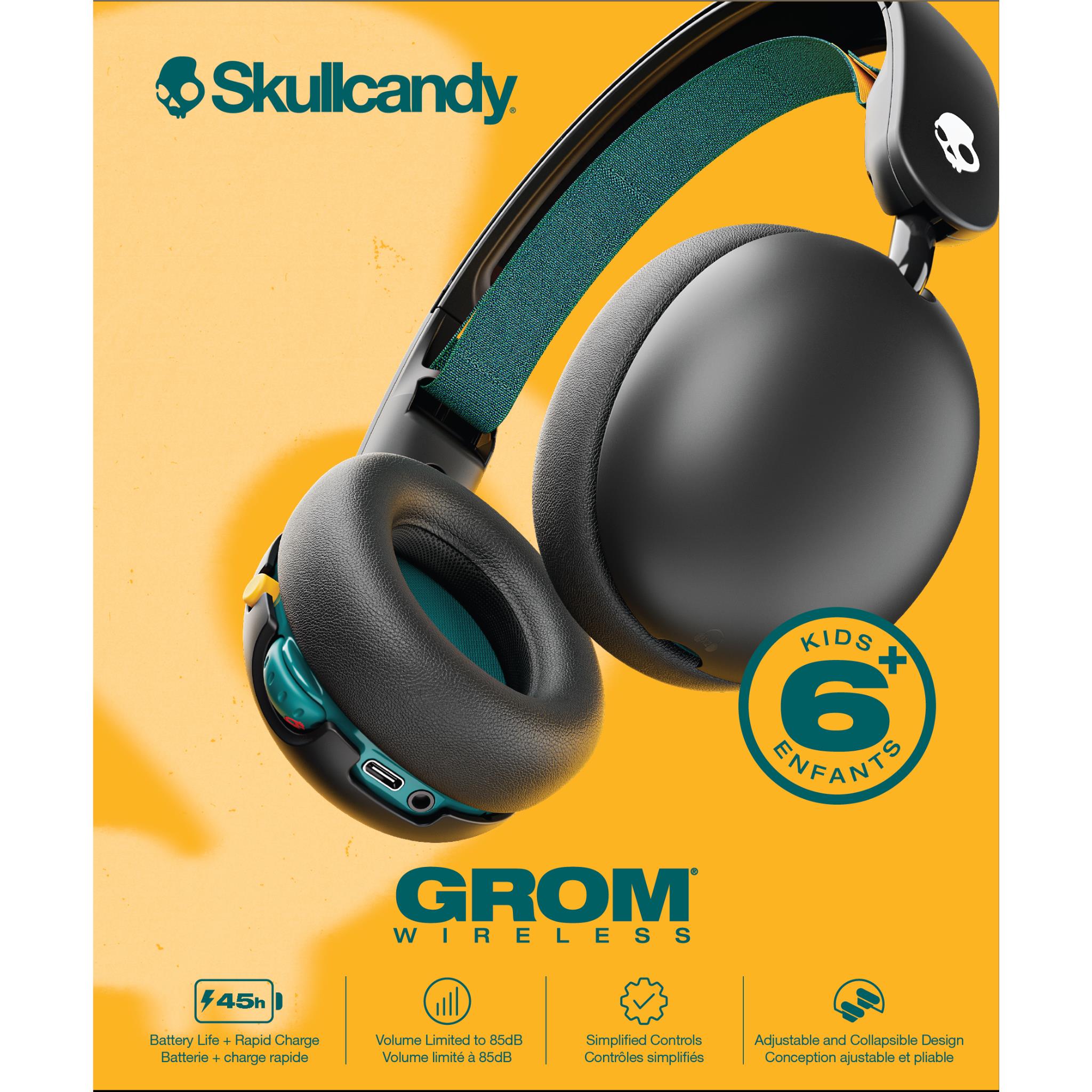 Skullcandy Grom Wireless Kids Headphones (Black)