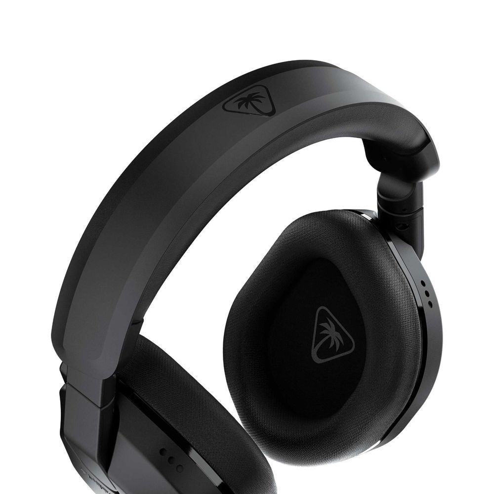 Black wireless gaming headset with textured ear pads and Turtle Beach emblem
